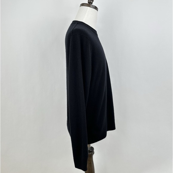 NWT Banana Republic Men's Cashmere Crew Neck Sweater LARGE Black Soft 12 Gauge - Picture 8 of 10